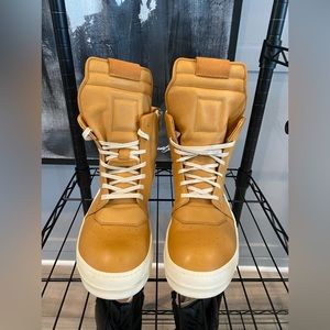 Rick Owens Leather High Trainers